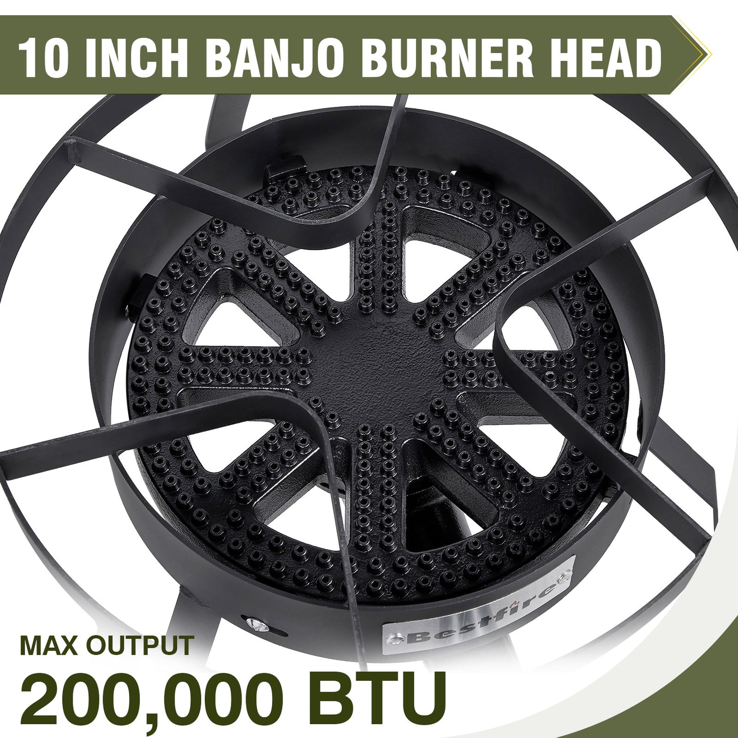 16 英寸单丙烷燃烧器露营炉,带钢编织软管,200,000 BTU,适用于煎炸、露营、家庭酿造和煎炸火鸡