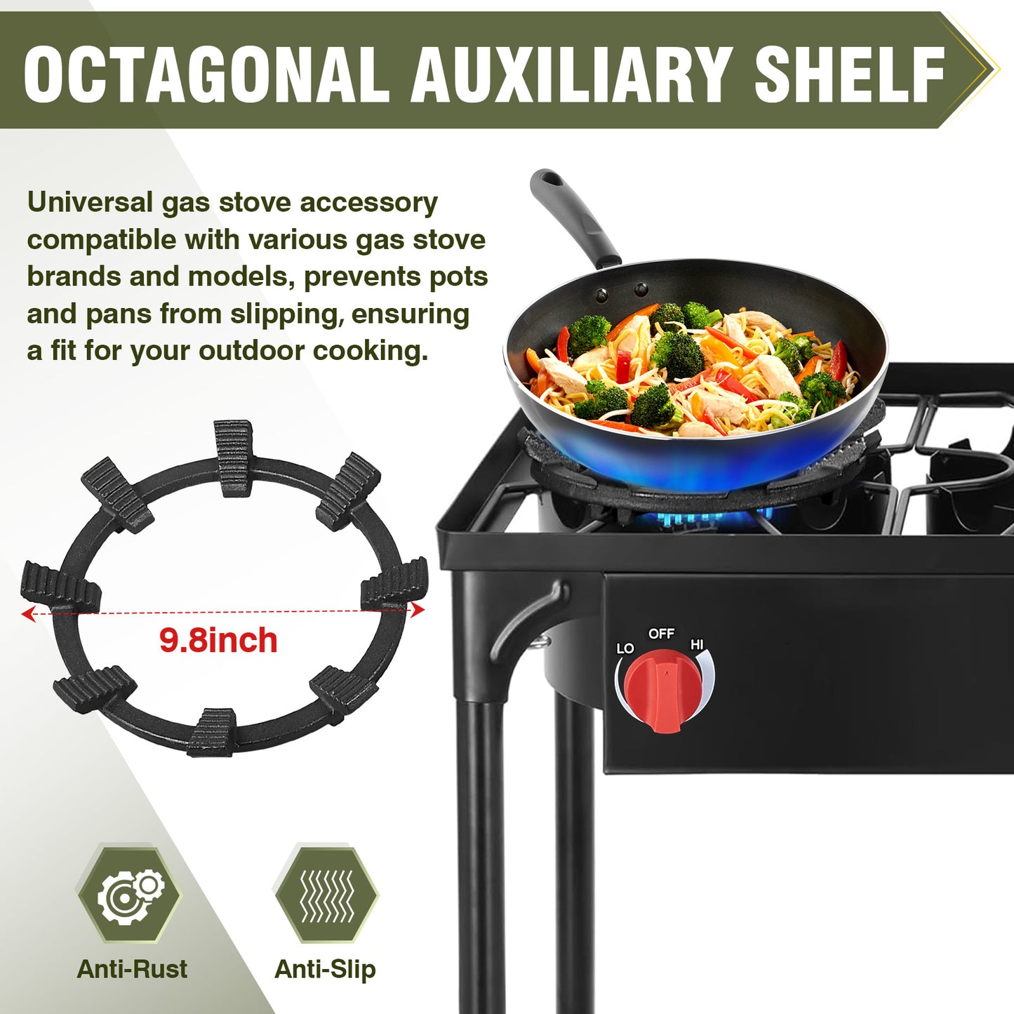 Estufa de gas de 3 quemadores para cocinar al aire libre, quemadores de propano de 225,000 BTU con botón de encendido automático y patas extraíbles, perillas de control de temperatura y regulador de alta presión de 20 PSIG para barbacoa.