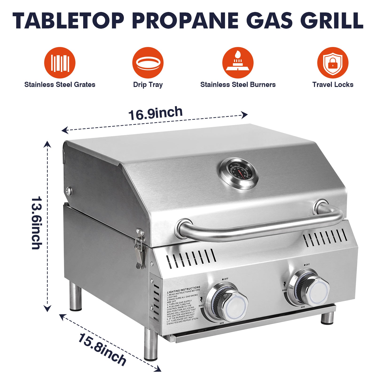 Portable, Powerful, No Compromise: BESTFIRE 20,000 BTU 2-Burner Tabletop Gas Grill