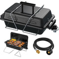 BESTFIRE Portable Propane Gas Grill with Upgraded 2-in-1 Valve, Foldable Legs, Adjustable Regulator & Porcelain Grates, Outdoor BBQ Grill for Camping