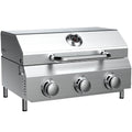 Bestfire 3-Burner Tabletop Gas Grill, 30,000 BTU Portable Propane Grill with Heavy-Duty Thickened Grates & Stainless Steel Knobs, Compact Design&Detachable Legs for Camping, RV, Backyard BBQ