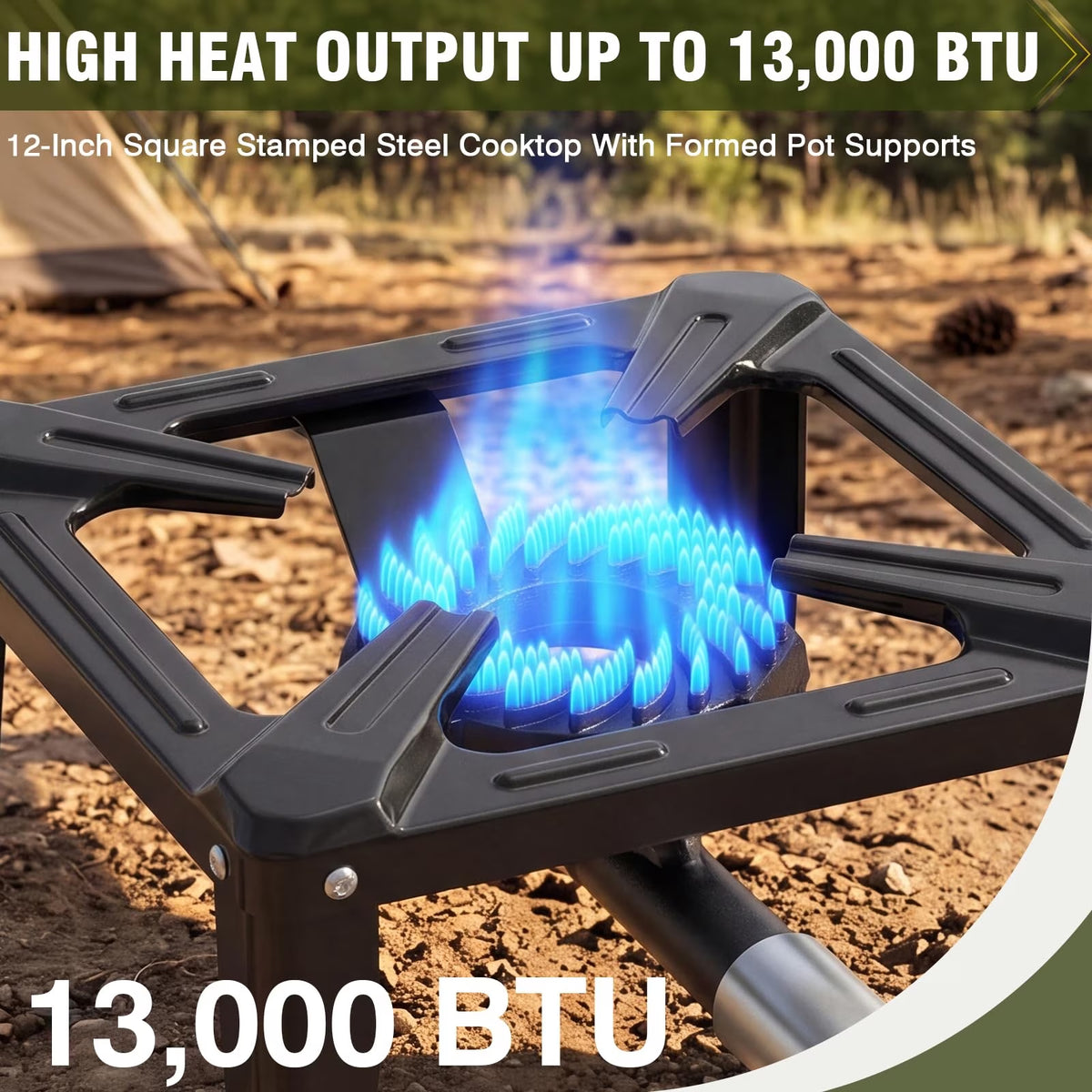 BESTFIRE Portable Single Burner Propane Stove, Heavy Duty Cast Iron Outdoor Gas Cooker with Adjustable Regulator, 4 ft Hose and Water Storage Bag for Camping, Seafood Boil and Backyard Cooking