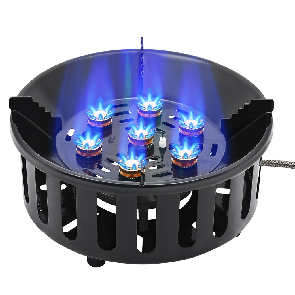 Propane Burner, Single Propane Stove, Windproof Gas Stove for Outdoor Cooking, Portable Gaming Stove with Piezo Ignition, Includes Carrying Bag