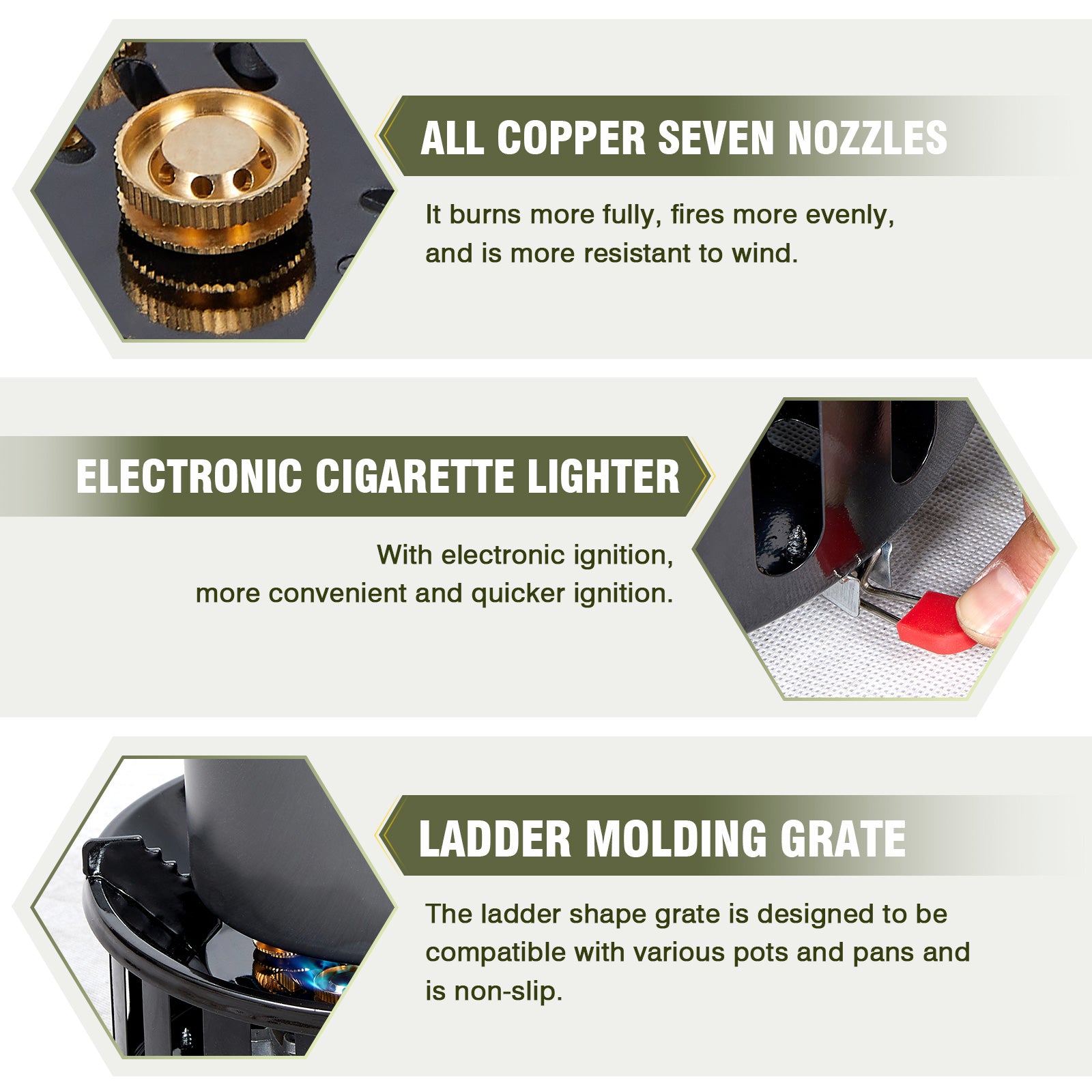 Propane Burner, Single Propane Stove, Windproof Gas Stove for Outdoor Cooking, Portable Gaming Stove with Piezo Ignition, Includes Carrying Bag