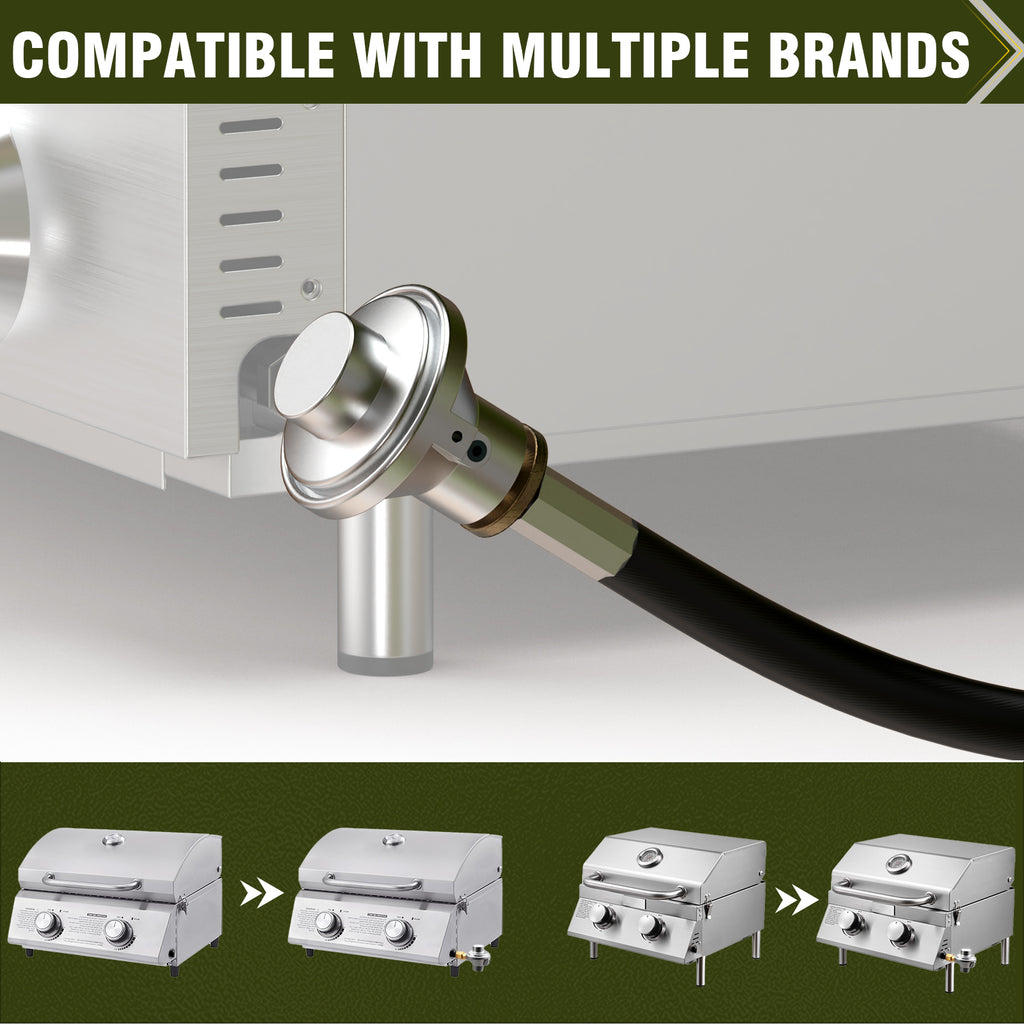 Bestfire Dual Fuel Connections Adapter for Large Cylinders & Small Canisters, Compatible With VEVOR/Monument Grills/ONLYFIRE GRILLS/Royal Gourmet Corp/Royal Gourmet Corp and Most Propane Grill