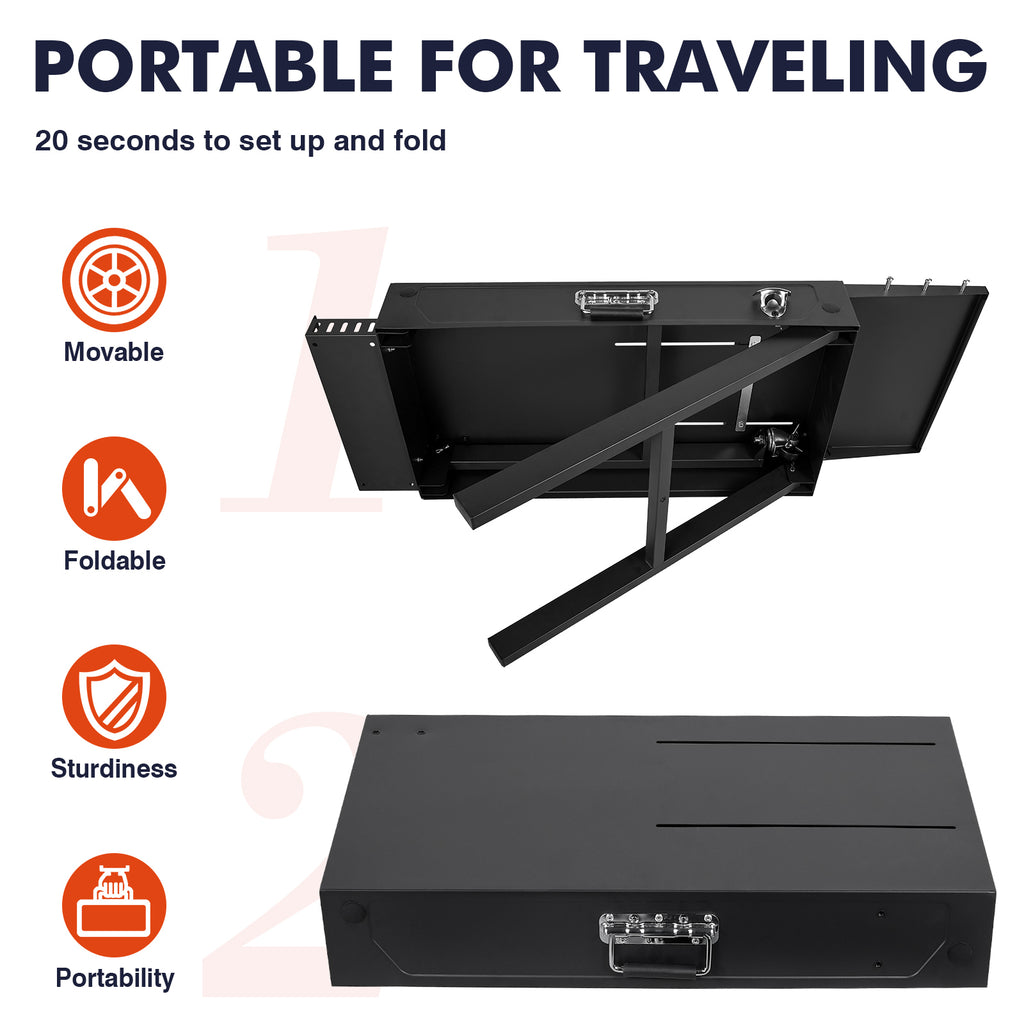 BESTFIRE Grill Table for Blackstone Griddle 14-28", Foldable Grill Cart with Wheels, Portable Outdoor Grill Prep Table, Folding Camping Grill Side Table for BBQ, Tailgating & Backyard Cooking | with Wheels, Portable for BBQ, Tailgating & Backyard Cooking