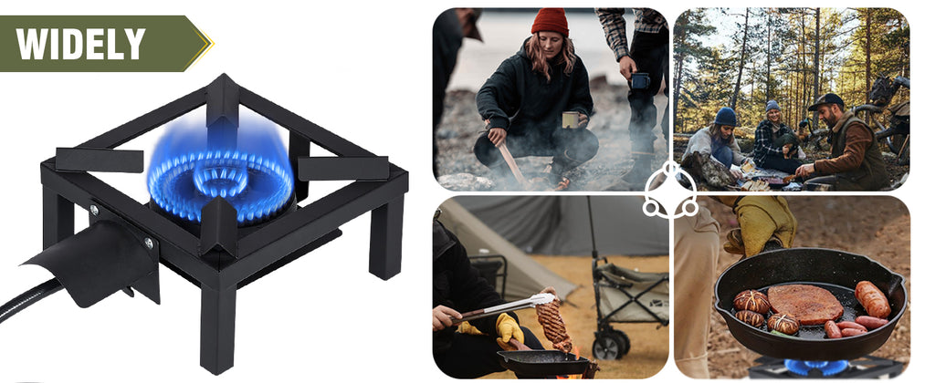 Propane Burner,100,000 BTUs High Pressure Single Propane Stove with 4.1ft Adjustable Hose with Regulator,Gas Stove for Outdoor Cooking, Turkey Fry, Seafood Boil