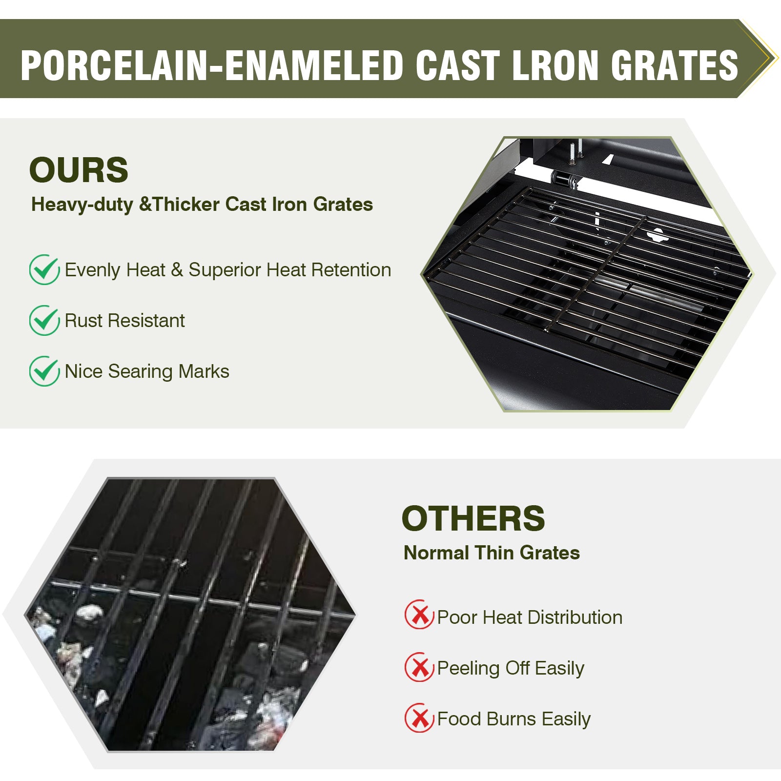 Dual Fuel Propane Gas Charcoal Grill Combo Black Dual Lids, Flat Top Grill With 2 Side Shelves for BBQ, Outdoor and Backyard Cooking