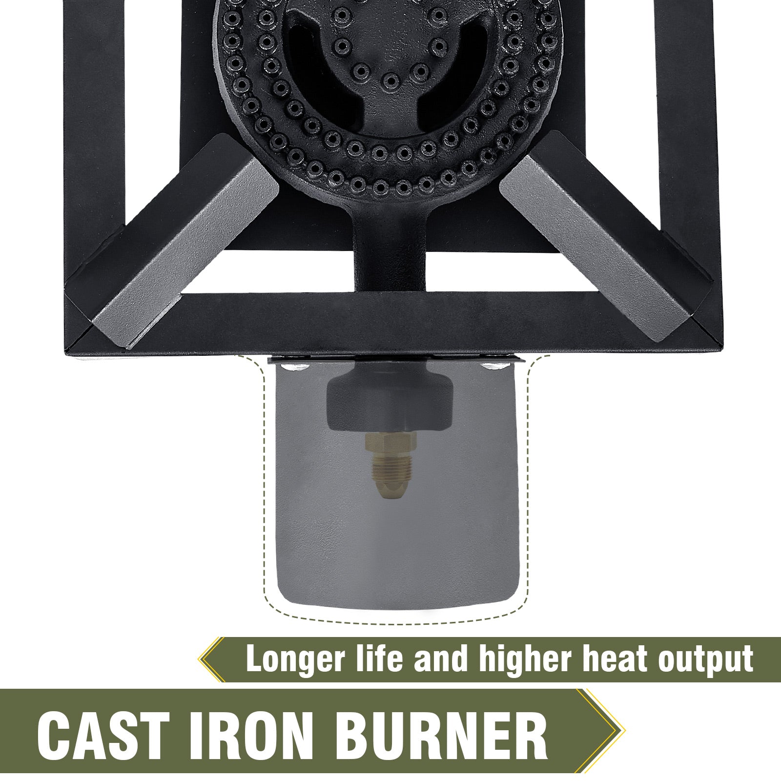 Propane Burner,100,000 BTUs High Pressure Single Propane Stove with 4.1ft Adjustable Hose with Regulator,Gas Stove for Outdoor Cooking, Turkey Fry, Seafood Boil