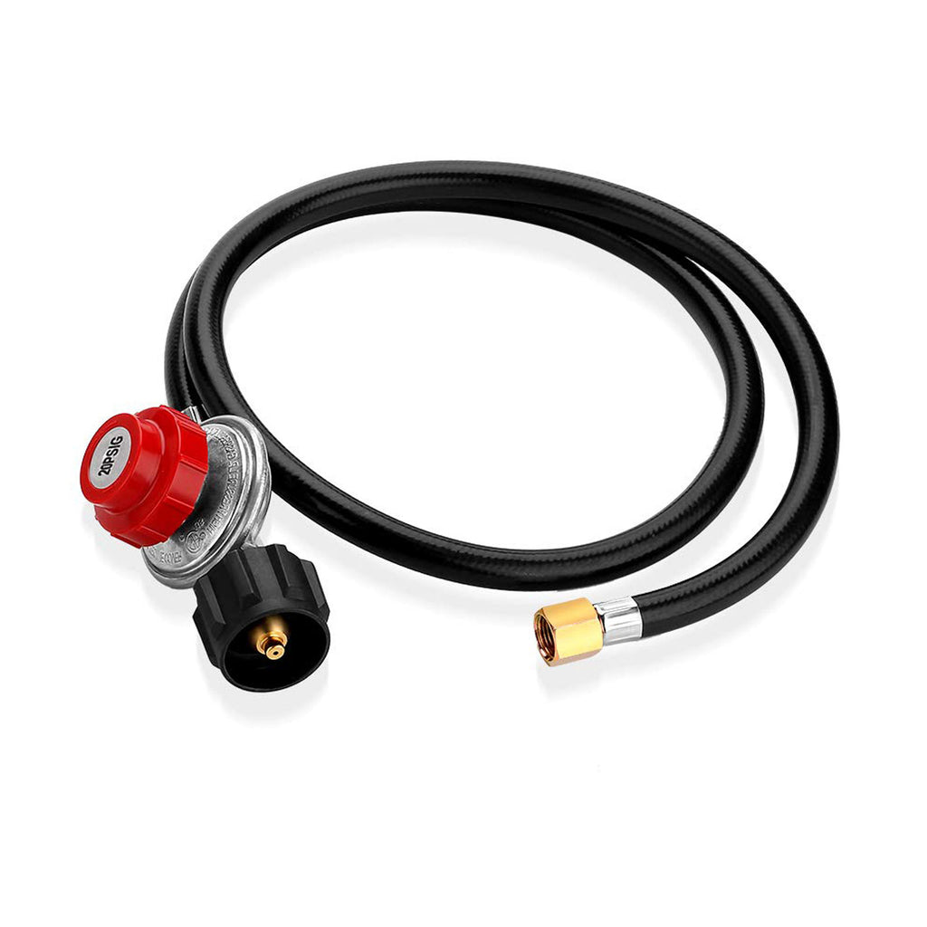 Propane Regulator,4 Feet High Pressure 0-20 PSI Gas Burner Adjustable Hose,Suitable for Propane Tanks