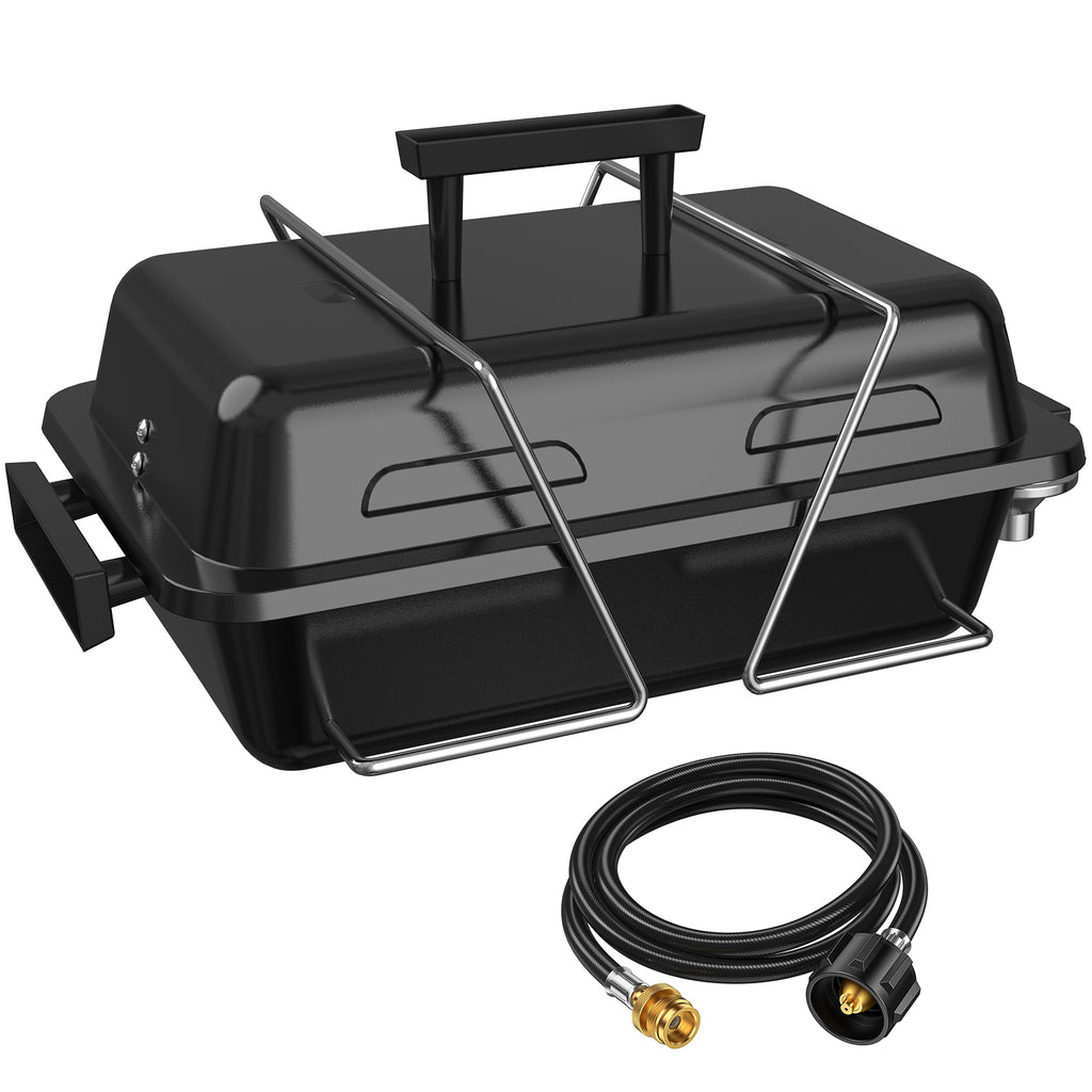 BESTFIRE Portable Propane Gas Grill with New 2-in-1 Valve - Compatible with Large Tank & Small Cylinder, Gas Grill with Foldable Legs & Adjustable Regulator,Heavy Duty, Perfect for Outdoor Camping