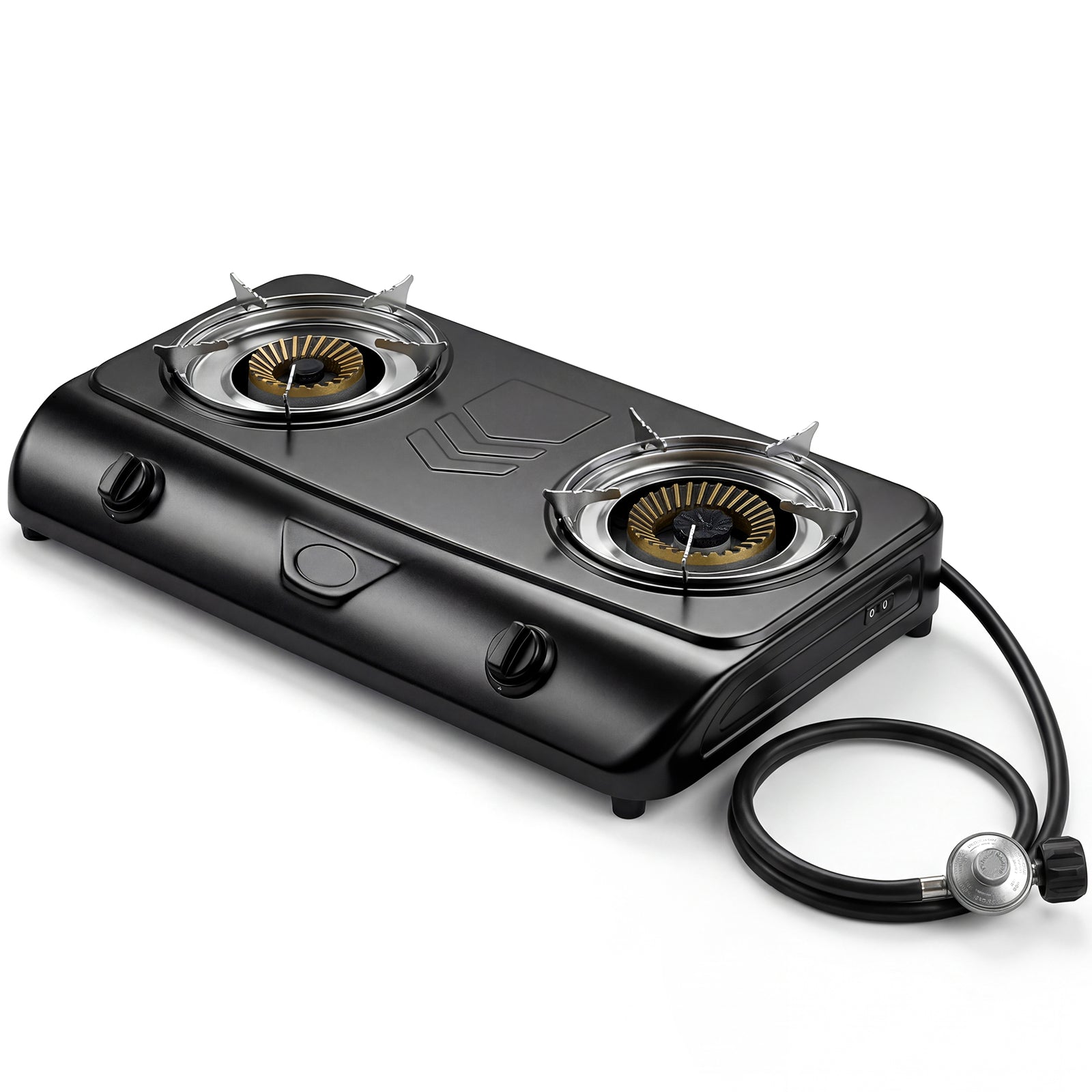 BESTFIRE Portable Outdoor Propane Stove - 9000/12000 BTU Dual Burners with Auto Ignition, Rust-Resistant Steel, Regulator & Hose, Perfect for Camping, RV, Tailgating, BBQ, Compact 28.74"×14.76"×5.51"