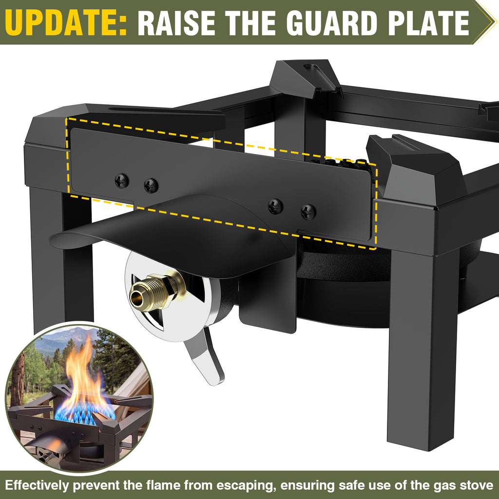 Bestfire Propane Burner,100K BTUs High Pressure Single Propane Stove with 4.1ft Adjustable Hose with Regulator,Gas Stove for Outdoor Cooking, Turkey Fry, Seafood Boil
