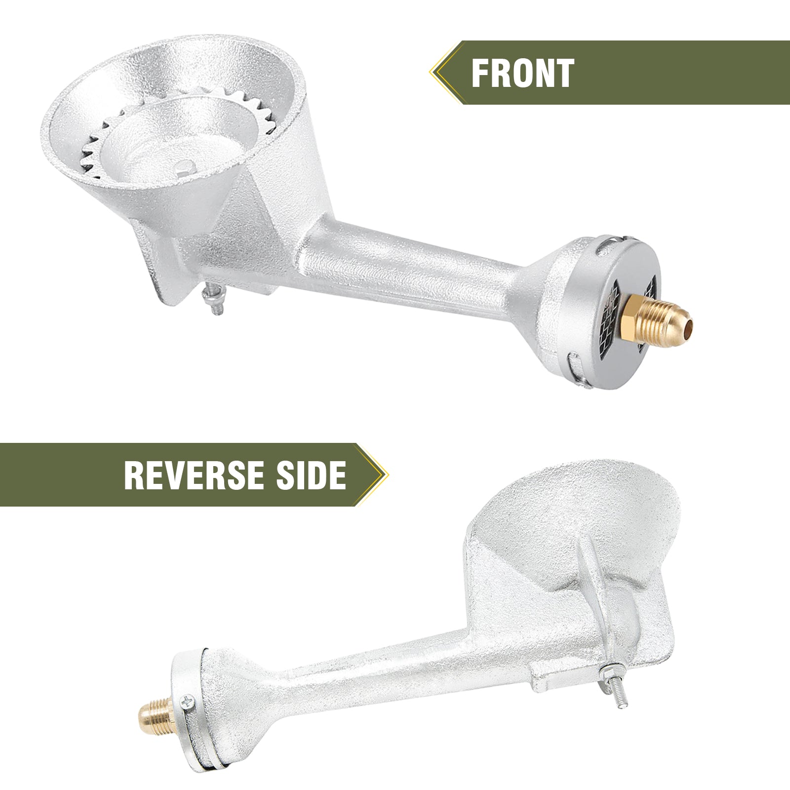 High Pressure Cast-Iron Propane Burner Head,Taper Burner Head with 20 PSIG Adjustable High Pressure Propane Regulator with Hose and Brass Fitting for Propane Burner Head for Cooking Outdoor